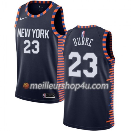 Maillot Basket Homme New York Knicks Trey Burke 23 2018-19 Nike City Edition Navy Swingman